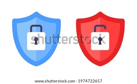 Wireless shield with text VPN and no VPN wifi icon sign flat design vector illustration. Wifi internet signal symbols in the security shield isolated on white background.