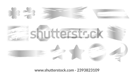 Instant scratch lottery ticket shapes set with scrape texture template marks vector illustration. Gambling game and lottery cover effect texture cards shape collection.