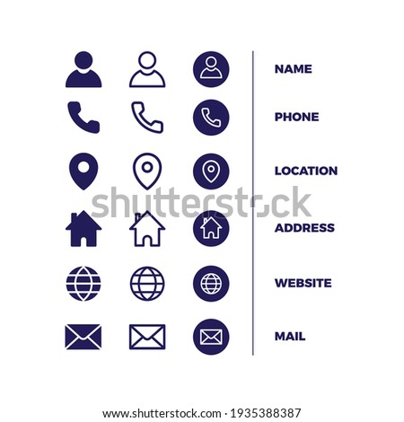 icons pack business card free vector