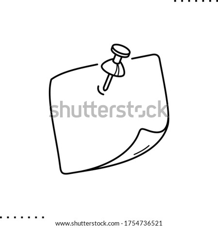 sticker with pin vector icon in outlines