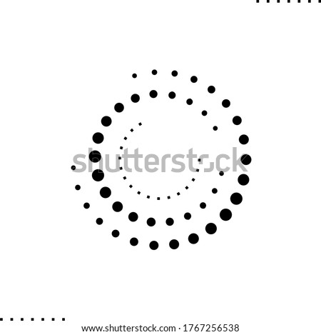 halftone circle dots vector icon in outlines 