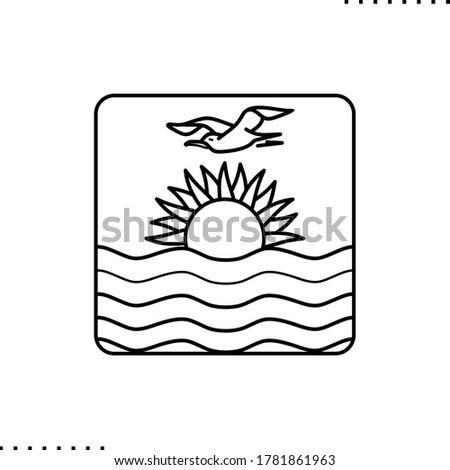 State of Kiribati square flag vector icon in outlines 