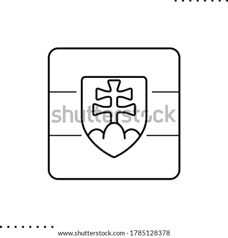 Slovakia square flag vector icon in outlines 