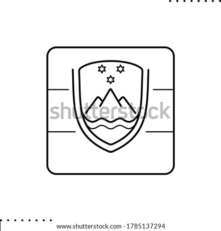 Slovenia square flag vector icon in outlines 