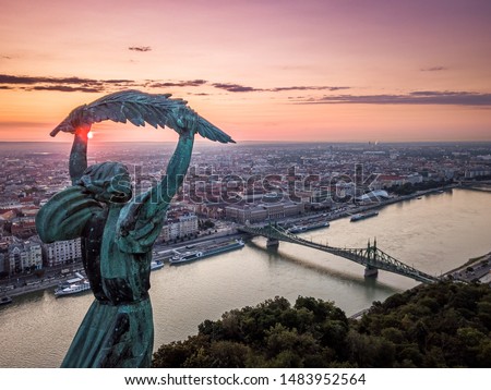 Similar – Image, Stock Photo Aerial view of Danube river near Visegrad in Hungary