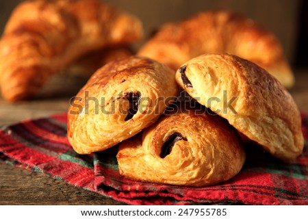 French pastry name pain au chocolate.