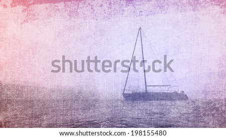 boat at the North Pole on snow day for canvas background