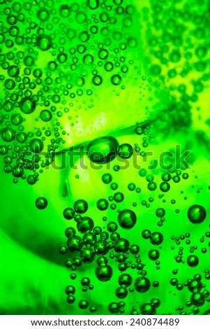 Blur and soft focus of texture Bubbles in soft drinks