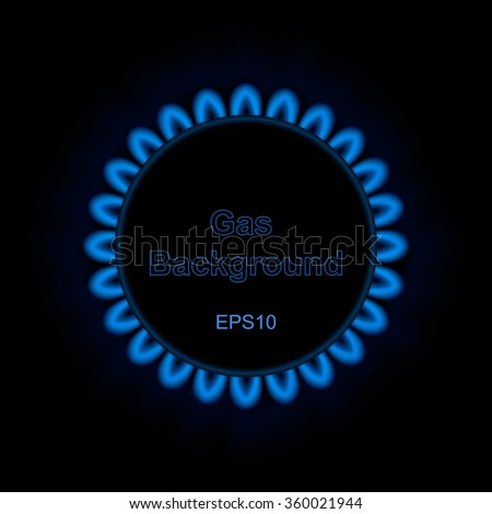 Background of gas flame on black, vector EPS10