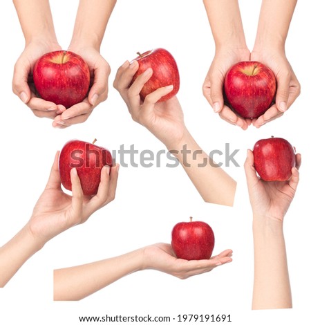 Similar – Image, Stock Photo Hand holding an Apple