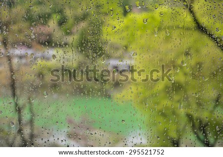 in raining day. A view of mountains and river from the \