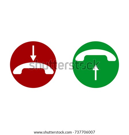 green and red icons for phone