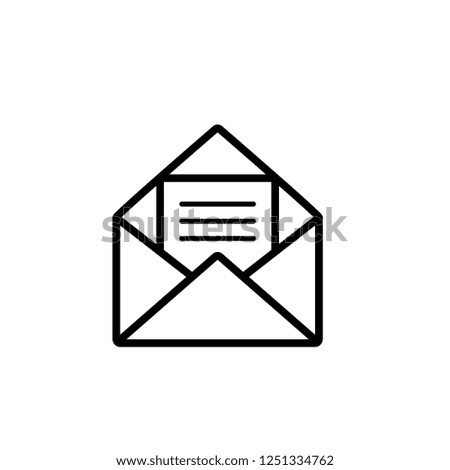 Message Icon Vector Template. Envelope Sign and Symbol Illustration. UI on Line Art Style. EPS 10.