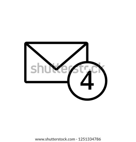 Message Icon Vector Template. Envelope Sign and Symbol Illustration. UI on Line Art Style. EPS 10.