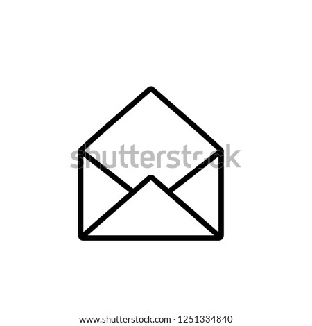 Message Icon Vector Template. Envelope Sign and Symbol Illustration. UI on Line Art Style. EPS 10.