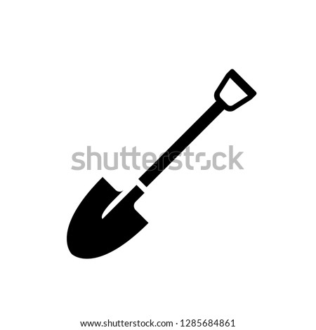 Shovel Icon. Gardening Vector Illustration. Construction Equipment Sign & Symbol.

