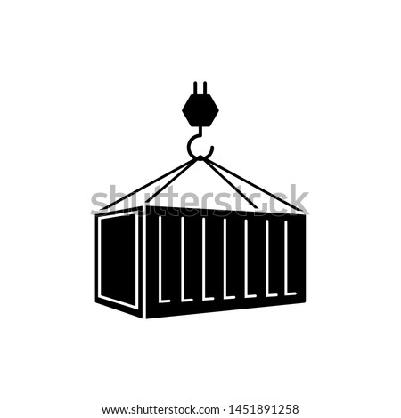 Export Import. Pulley and Container Icon. Shipping Symbol for Design Elements, Websites, Presentation and Application -  Vector.