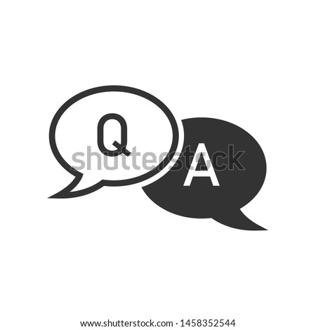 Q & A Sign - Question and Answer Icon. Illustration of Information Centre, Conversation or Confirm As  Simple Vector Sign & Trendy Symbol for Design and Websites, Presentation or Mobile Application.