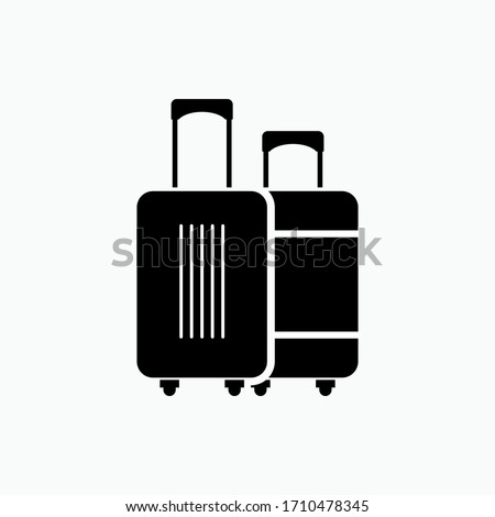 Luggage Icon. Traveller Symbol. Holiday Time Equipment. Presented in Glyph Style.
