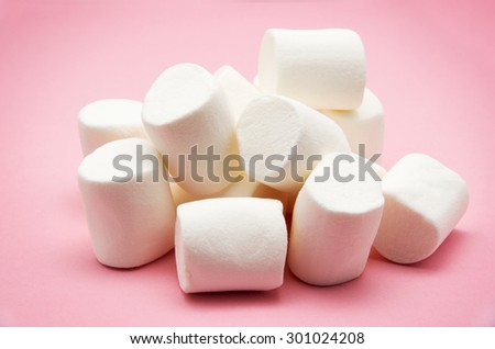 heap of marshmallow on pink