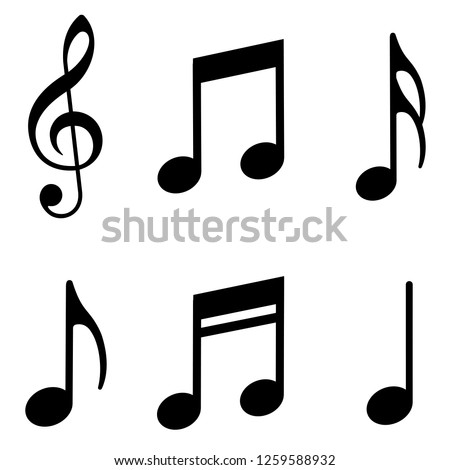 Music notes icons set. Vector illustration