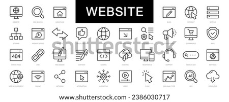 Website thin line icons set. Website symbol. Web, Search, Homepages icon. Vector