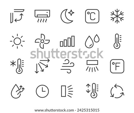 Air Conditioning thin line icons. air conditioning symbols. Air conditioner icon. Vector