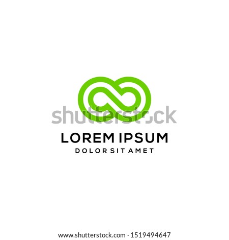 infinity loop chain logo unlimited icon symbol in trendy linear art style illustration