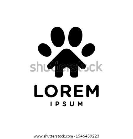 dog cat paw house home logo vector icon in trendy minimal style illustration