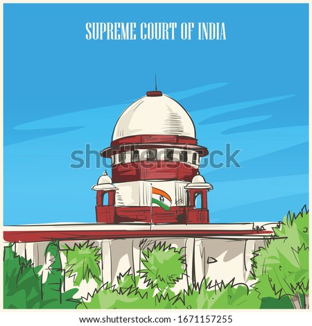 SUPREME COURT OF INDIA VECTOR ILLUSTRATION