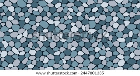 Cute stones template background. Paving seamless pattern vector illustration. Summer doodle sea cobblestone backdrop. Pebble, shingle beaches wallpaper for interior, exterior,travel, spa design.