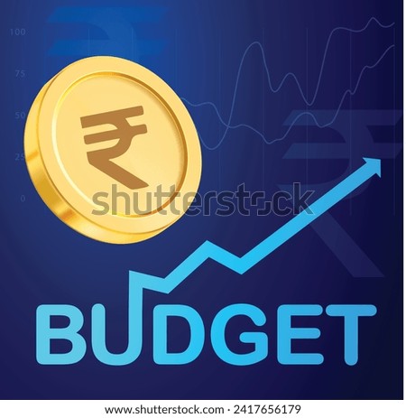 Indian union budget , Indian Rupee economy, finance, illustration