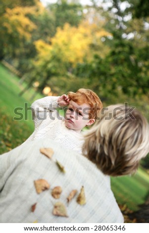 unhappy son with mother,autumn series