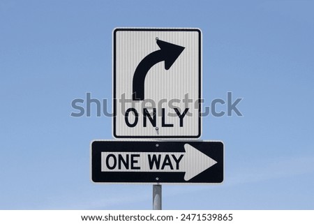 Similar – Image, Stock Photo arrow road sign on the street in the city