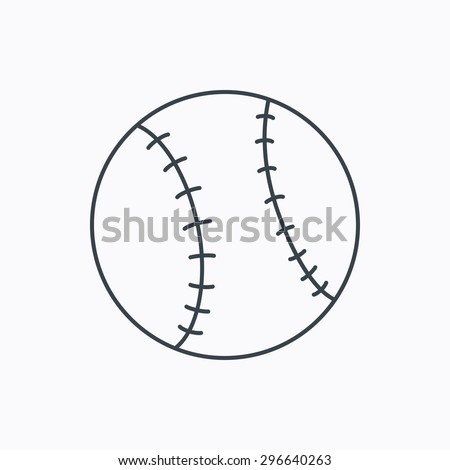 Baseball equipment icon. Sport ball sign. Team game symbol. Linear outline icon on white background. Vector