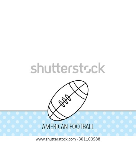American football icon. Sport ball sign. Team game symbol. Circles seamless pattern. Background with icon. Vector