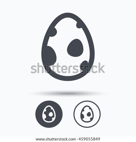 Dinosaur egg icon. Birth symbol. egg concept. Circle buttons with flat web icon on white background. Vector