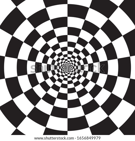 Black and white tunnel optical illusion