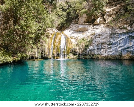 Image, Stock Photo mountains of sadernes on a cloudy summer day in spain