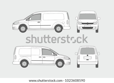 Cargo van vector template