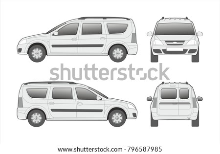 Car, vehicle template isolated