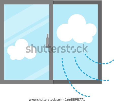 Illustration of ventilation image with window
