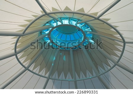 Inside Roof of Mushrif Mall, Abu Dhabi, United Arab Emirates - October, 2014: Mushrif Mall is one of the newest malls in Abu Dhabi, UAE. Located on the outskirts of the city.