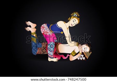 thai massage vintage background vector illustrator