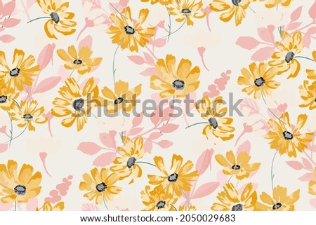 delicate feminine seamless pattern with wildflowers ストックフォト © 