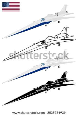 Experimental supersonic aircraft, Low-Boom, 3D USA