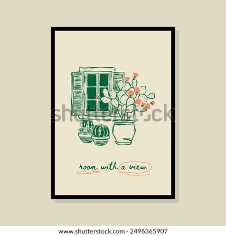 La Dolce Vita hand drawn vector illustration in a poster frame. Art for poster design, postcards, branding, logo design, background.