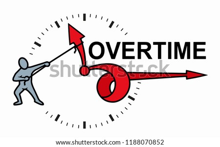 Planning time business management schedule concept. Overtime Extra Hours Work Icon Vector Illustration. 