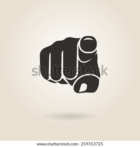 gesture pointing finger on a light background
