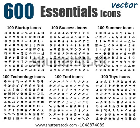 Big vector icon set 600 - Start Up, Success, Summer, Technology, Tools, Toys